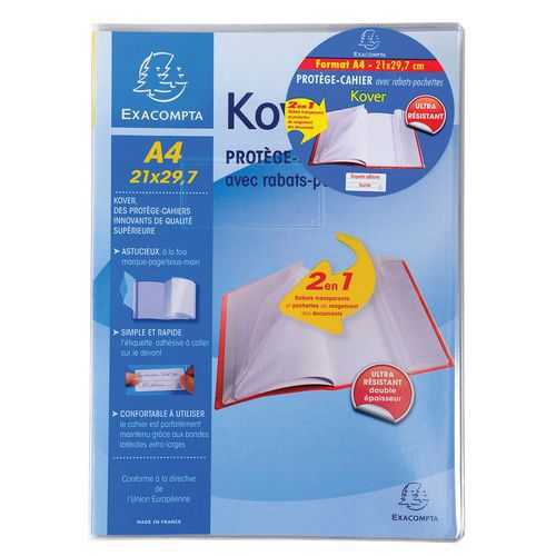 Copriquaderno trasparente kover® - 21 x 29,7 cm