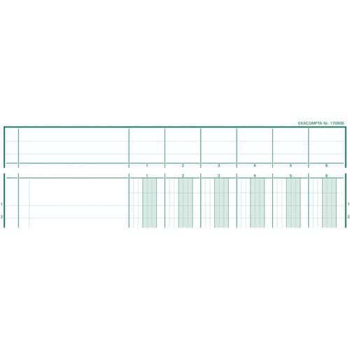 Registro 29,7x21cm intestazione fissa 6 colonne su 1 pagina