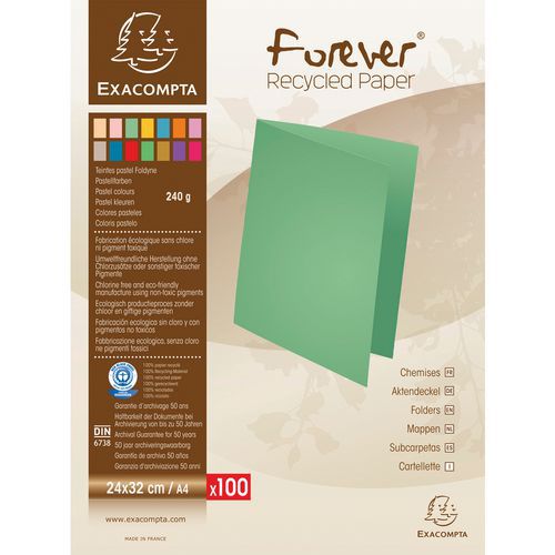 Confezione da 100 cartellette forever® 250 100% riciclate - 24 x 32 cm