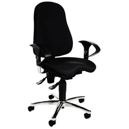 Sedia da ufficio ergonomica Sitness 10 - Base cromata