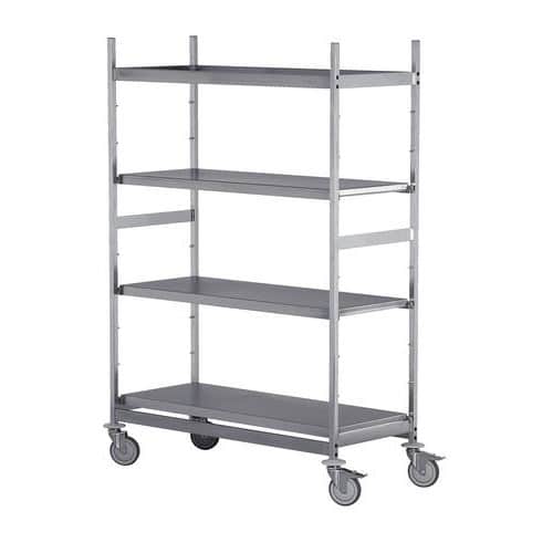 Carrello inox - 4 pianali - Portata 200 kg