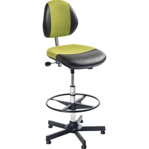 Sedia da officina DUO - Similpelle e tessuto 3D - Alta - Global Professional Seating