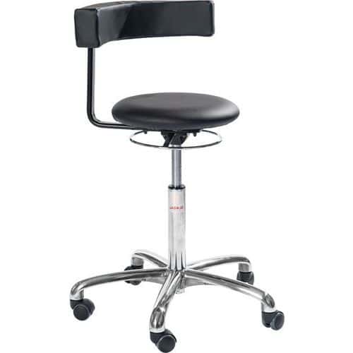 Sedia imbottita Saturn Alu610, Similpelle - Bassa - Global Professional Seating