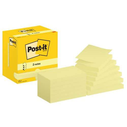 Post-it® Z-Note 76 x 127 mm, 12 blocchetti giallo - Post-it®