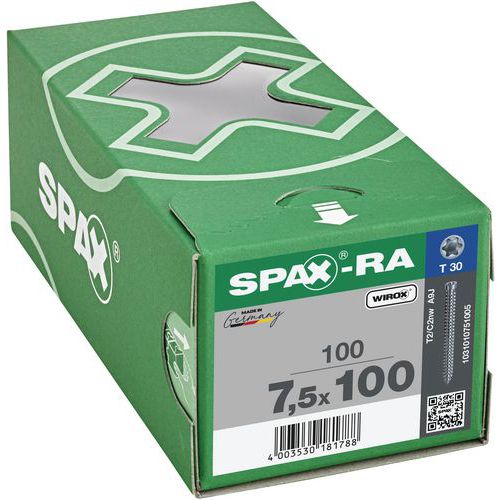 Scatola da 100 ancoraggi di telaio T-Star Plus Wirox TX Ø 7,5 mm - Spax