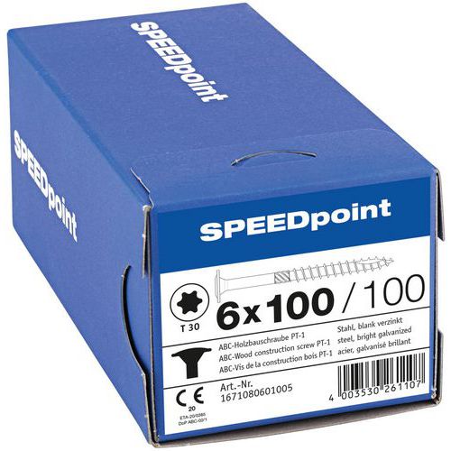 Scatola da 200 viti a testa piana TX Ø 6 mm - SpeedPoint