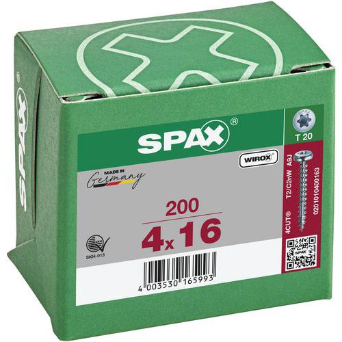 Scatola da 200 viti universali a testa tonda TX Ø 4-5 mm - Spax