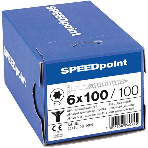 Scatola di viti da costruzione legno a testa svasata TXØ - SpeedPoint