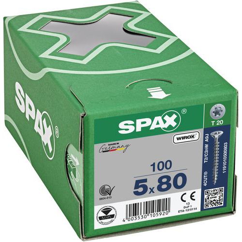 Scatola da 100 viti universali a testa svasata T-Star Plus TX Ø - Spax