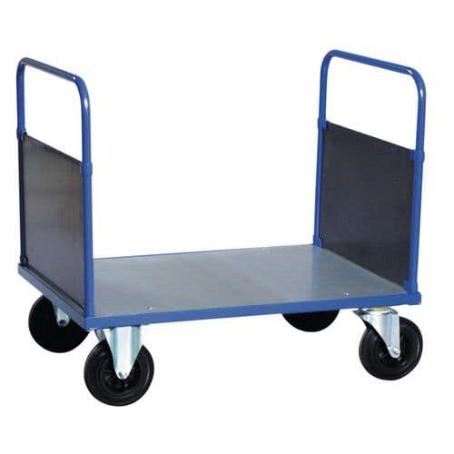 Carrello con pannello rivestito in acciaio - Portata 500 kg - 2 sponde a pannelli