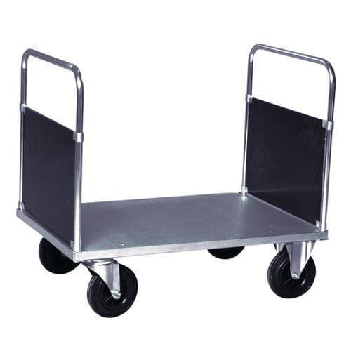 Carrello con pannello rivestito in acciaio galvanizzato - Portata 500 kg - 2 sponde