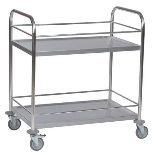 Carrello in inox - 2 ripiani - Portata 100 kg