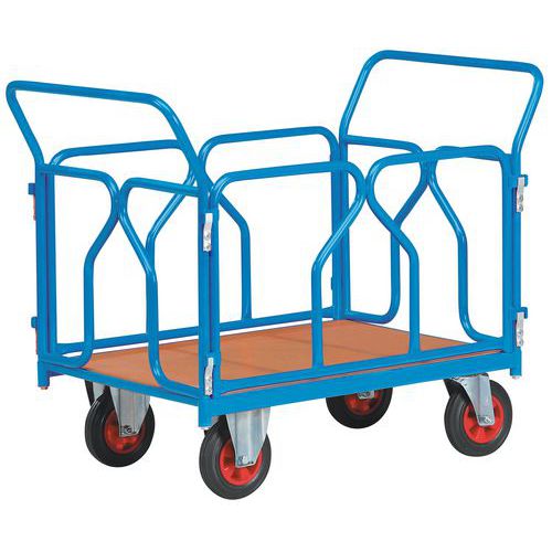 Carrello modulare con sponde in tubolare con rotelle disposte a rombo - Portata 500 kg - Fimm