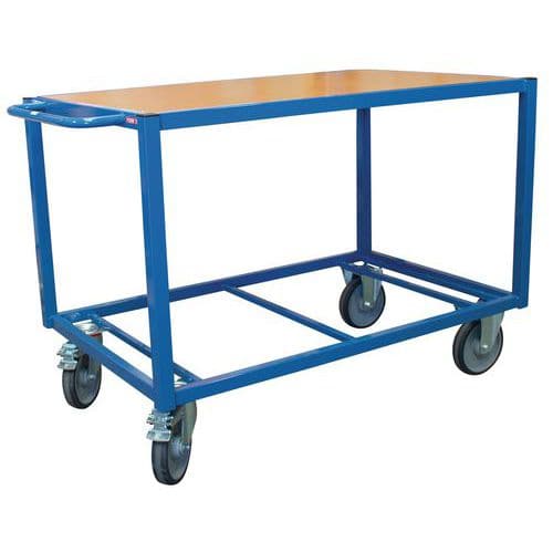 Carrello con ripiano in legno - Rotelle in TPE - Portata 500 kg - Fimm