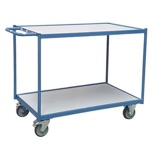 Carrello con barra di spinta orizzontale - 2 ripiani - Portata 250 kg - Fimm