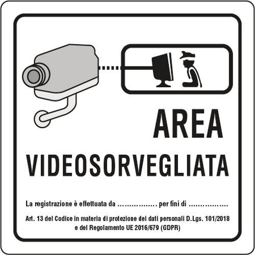 Cartello di videosorveglianza - Area Videosorvegliata