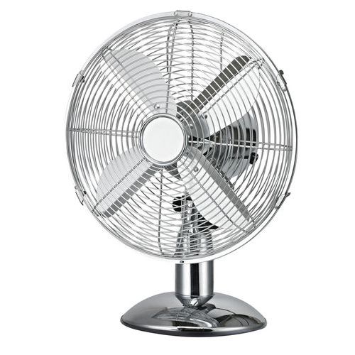 Ventilatore da tavolo in metallo cromato 25 cm - Manutan Expert