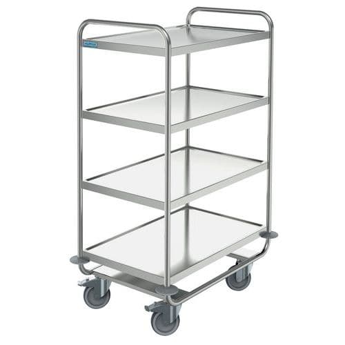 Carrello di servizio in inox 18/10 - 4 ripiani - Portata da 150 kg a 200 kg