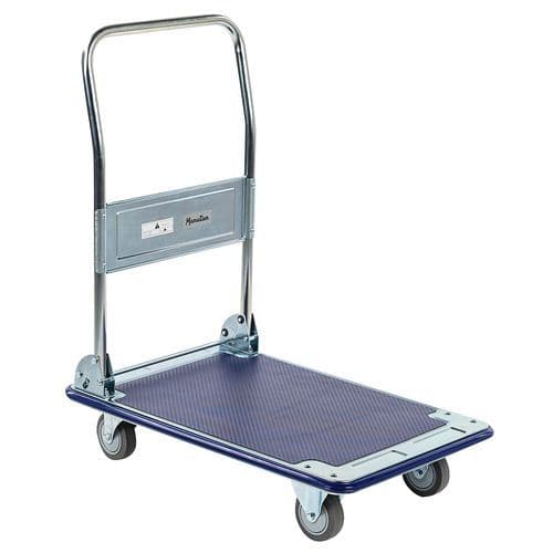 Carrello in acciaio con sponda ribaltabile - Portata 200 kg - Manutan Expert