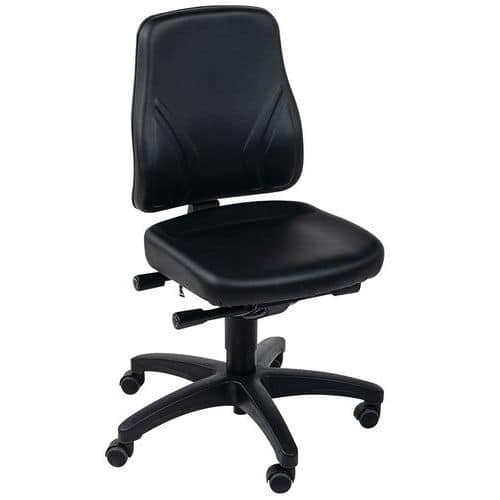 Sedia da officina ergonomica bassa su rotelle - Manutan Expert