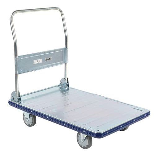 Carrello in acciaio con sponda ribaltabile - Portata 350 kg - Manutan Expert