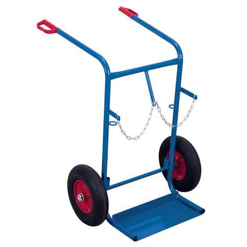 Carrello in acciaio portabombole - 2 bombole da 40 L/50 L - Portata 200 kg