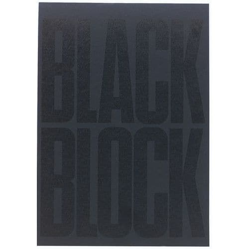 Bloc-notes Black block 29,7 x 21 cm - Carta gialla a righe