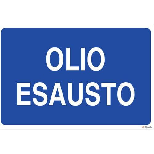 Cartello di informazione - Olio esausto