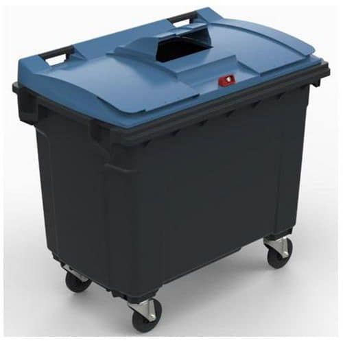 Cassonetto mobile Plastic Omnium - Coperchio per rifiuti in carta - 660 l