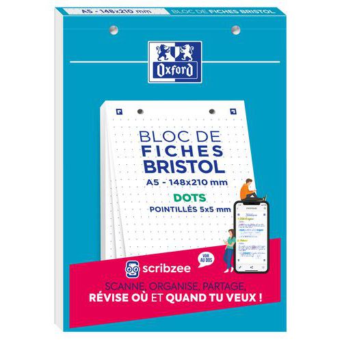 Blocco da 30 schede Bristol 148x210 perforate a punti - Oxford