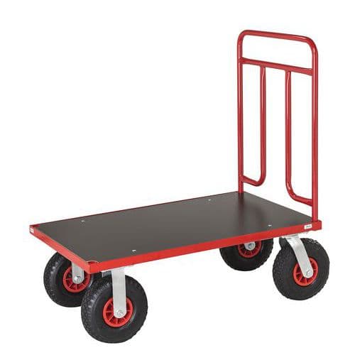 Carrello con sponda tubolare modulabile - Ruota pneumatica - Portata 500 kg