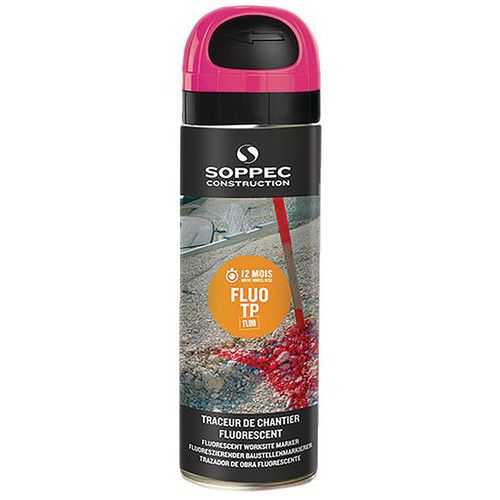 Tracciatore da cantiere spray fluorescente - Fluo TP® - 500 mL - Soppec