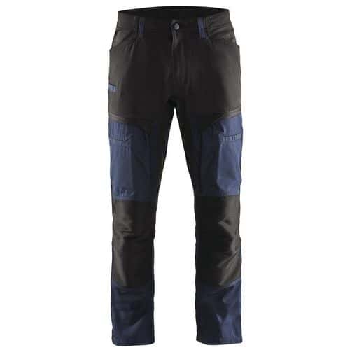 Pantaloni da lavoro stretch blu scuro/nero con rinforzi sul ginocchio