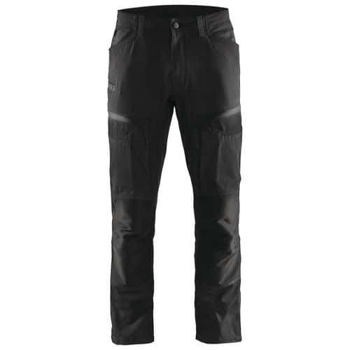 Pantaloni di servizio di trasporto con pannelli elasticizzati Nero / Grigio scuro