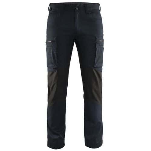 Pantaloni Service con inserti stretch Blu marino scuro/nero