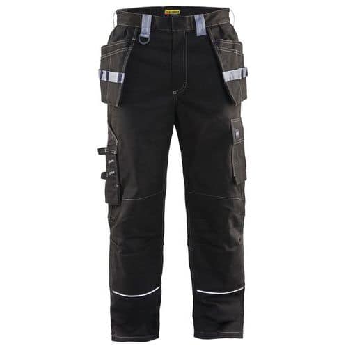 Pantalone artigianale antifiamma nero/grigio