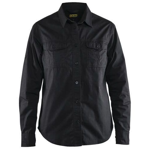 Camicia twill donna nero