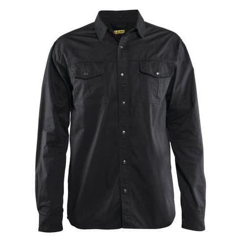 Camicia twill cotone Nero