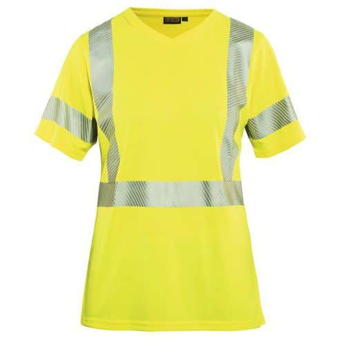 T-shirt ad alta visibilità da donna giallo fluorescente