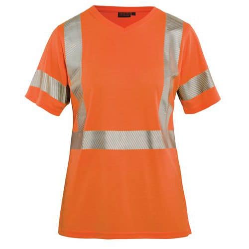 T-shirt ad alta visibilità da donna arancione fluorescente