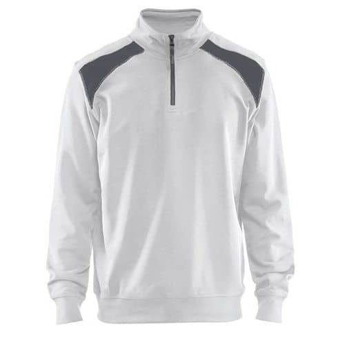 Half-zip 2-tone  Bianco/Grigio