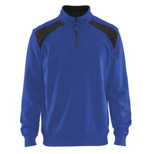 Half-zip 2-tone  Blu fiordaliso/Nero