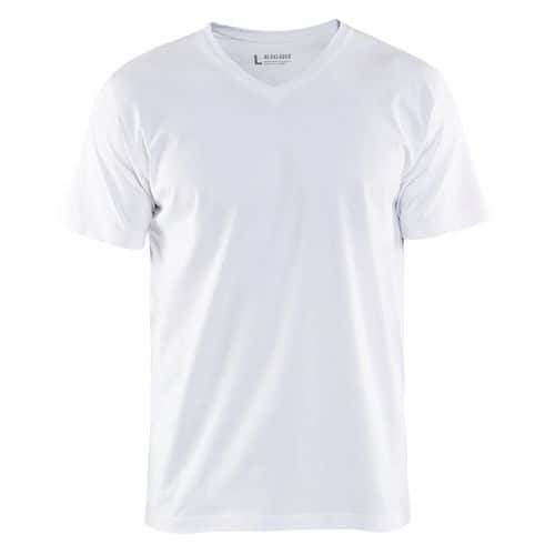 T-shirt, Scollo a V Bianco