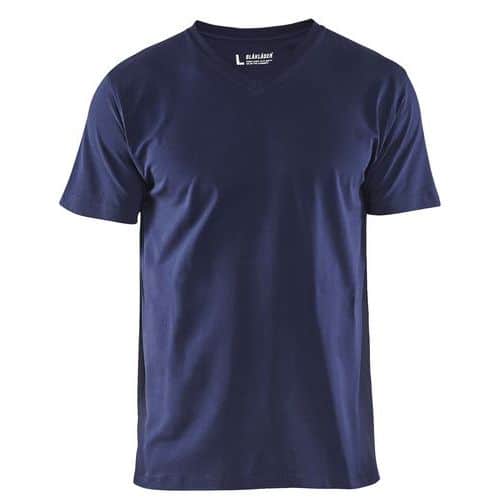 T-shirt, Scollo a V Blu marino