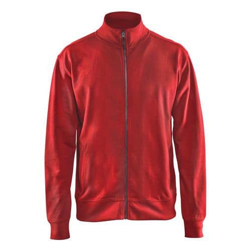 Felpa con zip rosso