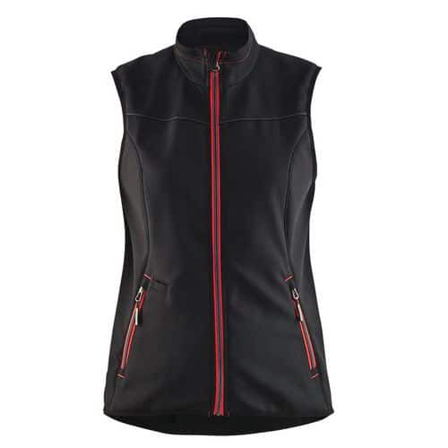 Gilet softshell da donna senza maniche  nero / rosso