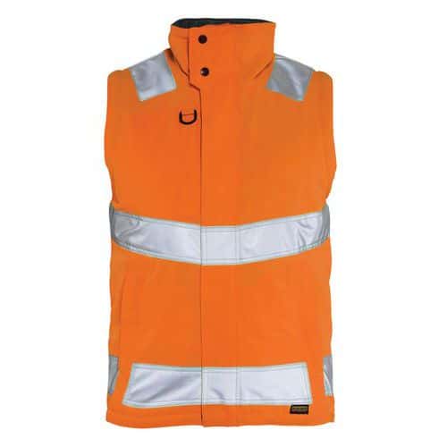 Gilet ad alta visibilità idrorepellente arancione fluorescente