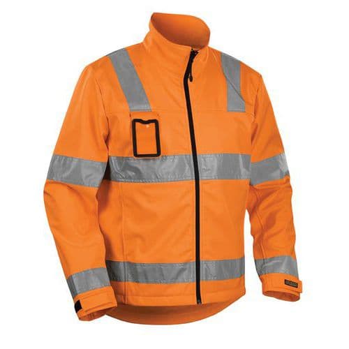 Giacca softshell alta visibilità arancione fluorescente impermeabile