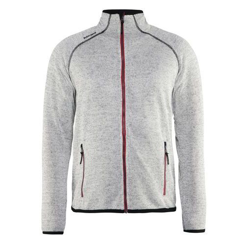 Giacca uomo in maglia Grigio melange / rosso