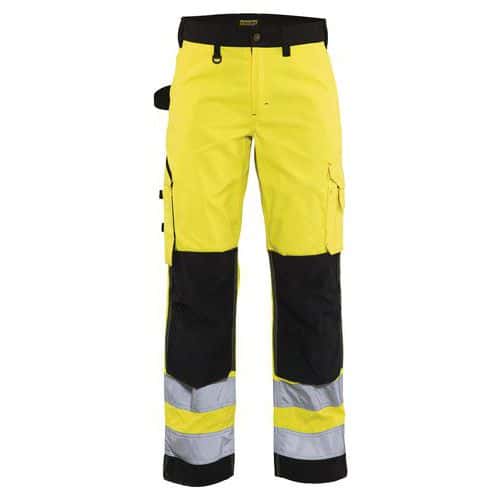 Pantaloni ad alta visibilità da donna giallo fluorescente/nero